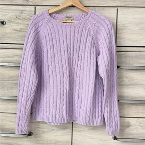 L.L. Bean Lavender Cable Knit Sweater size L